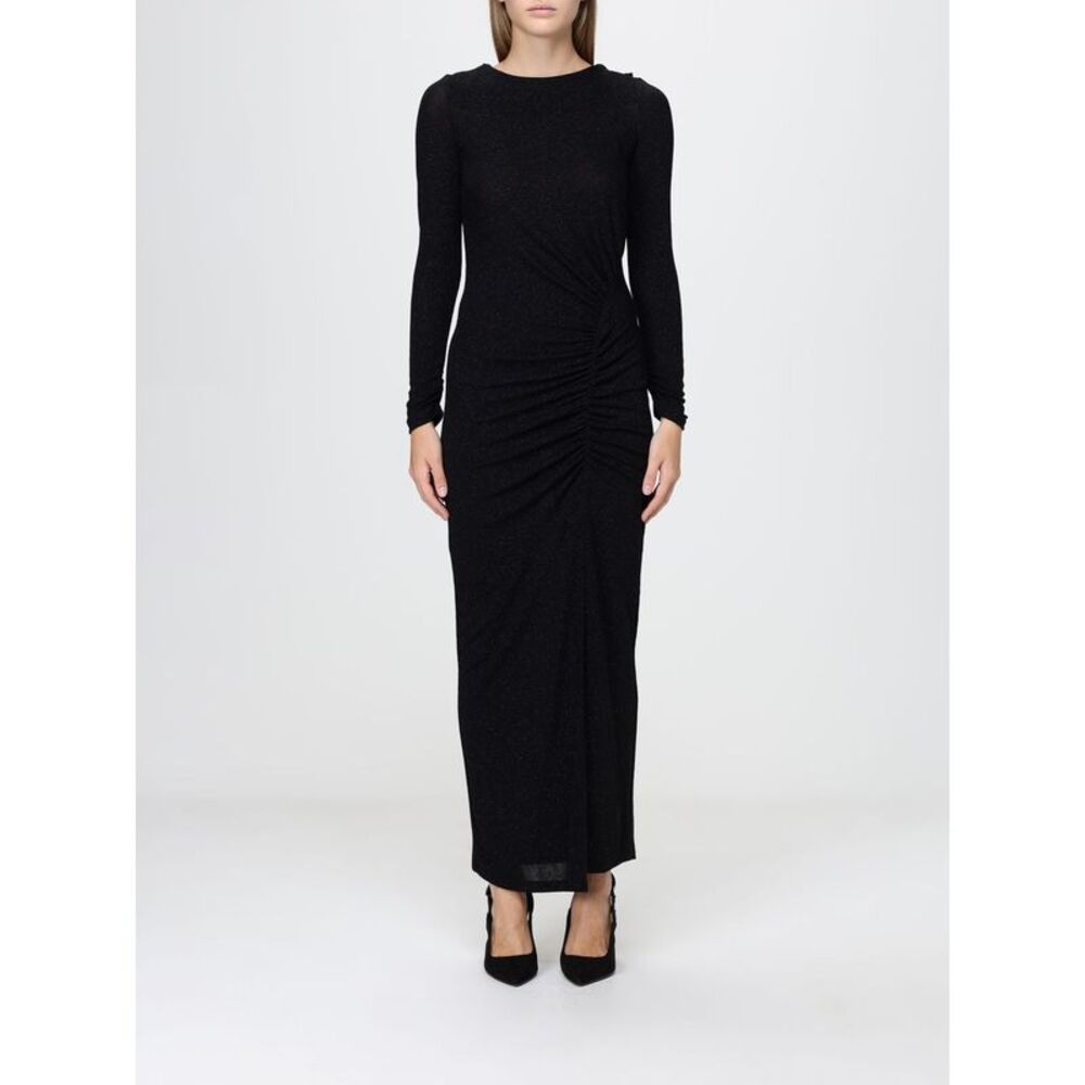 Hanita Women Hanita Draped Lurex Jersey Midi Sheath Dress With Side Slit